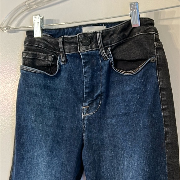 (FRAME) LE ONE DUAL COLORS BLACK AND BLUE MID RISE SKINNY JEAN WOMENS SIZE… - Picture 1 of 12